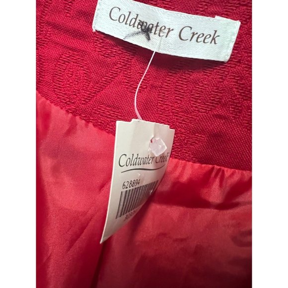 Coldwater Creek Red Womens Large Jacket Embroidered Lined Blazer NEW - Picture 4 of 6